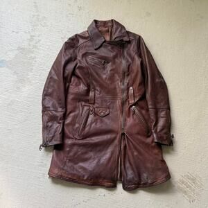Vintage GMS-75 Ladies M Leather Duster Jacket Italian Gimos